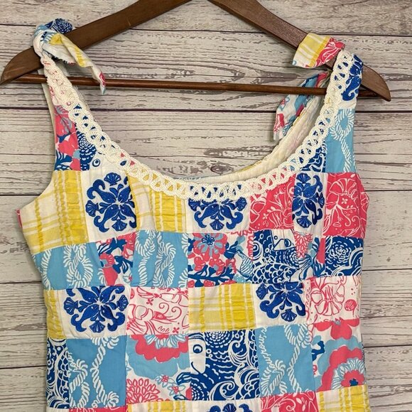 Lilly Pulitzer Quilted Dress Neck Rope Detailing S4 - Picture 3 of 7